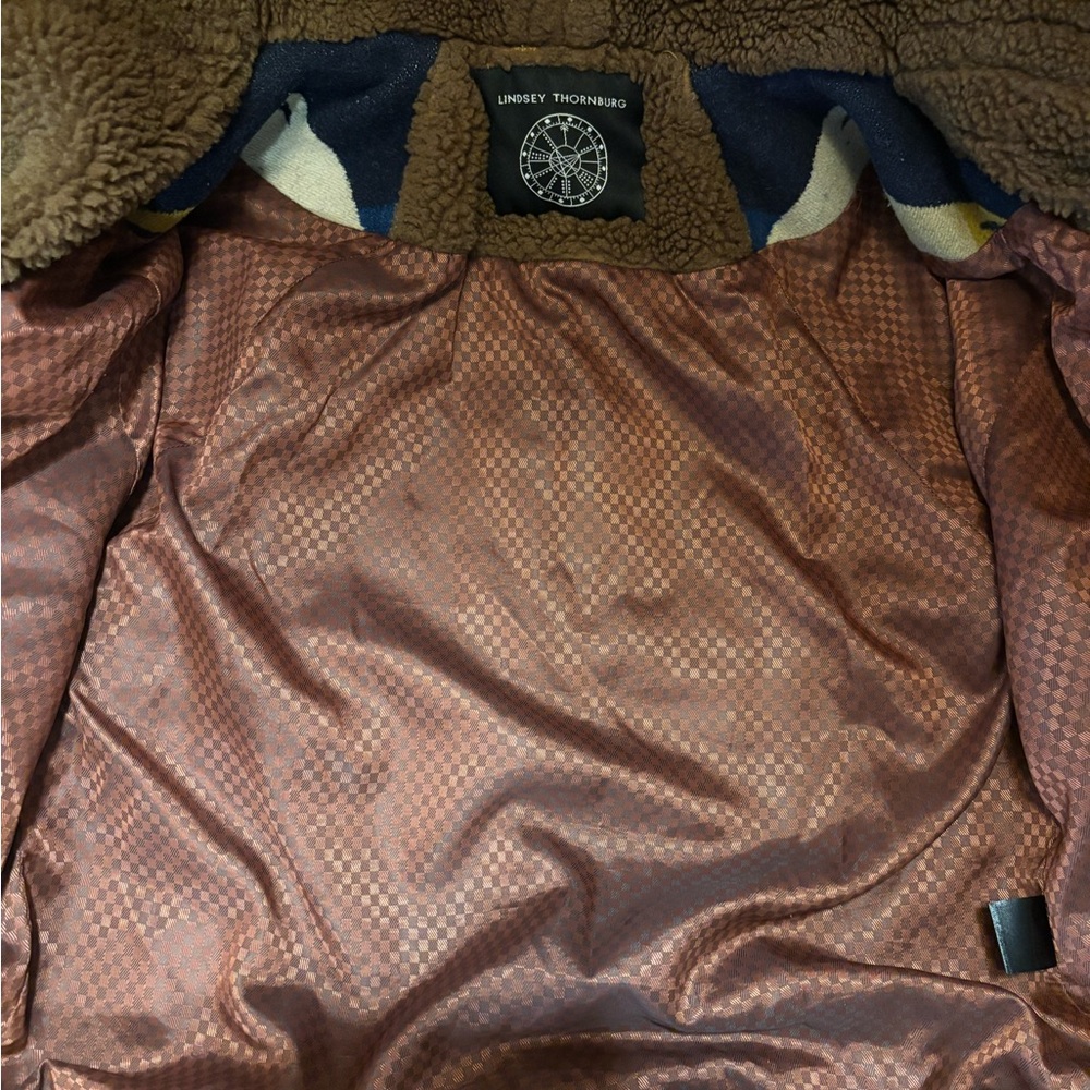Lindsey Thornburg Women’s Brown Sherpa-Trim Bomber Jacket - Picture 6 of 9